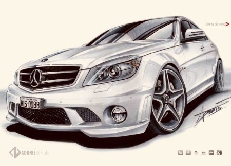 Нарисованный Мерседес c63 AMG