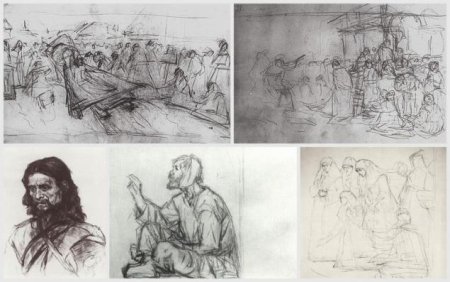 Наброски Сурикова к боярыне Морозовой