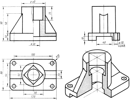Корпус вид сбоку Инженерная Графика