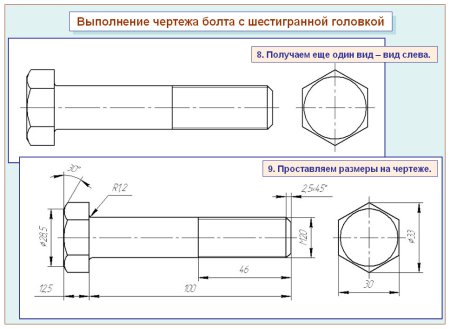 Головка болта м10 чертеж