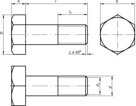 Головка болта м10 чертеж