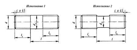 Чертёж шпильки с резьбой и размерами м16