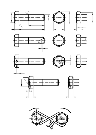 Болт ГОСТ 7798-70 чертеж Инженерная Графика