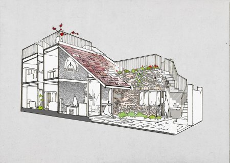 Домик современный эскиз