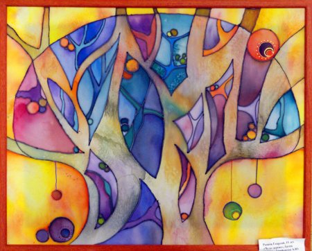 Холодный батик деревья