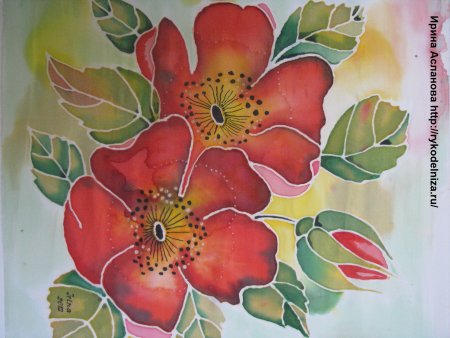 Роспись по ткани цветы