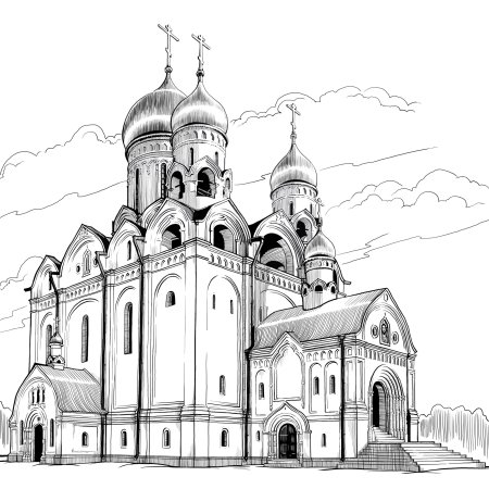 Церковь раскраска