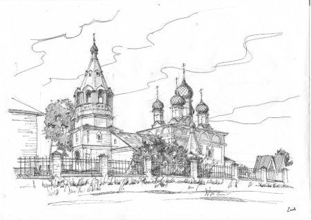 Шатровая архитектура древней Руси карандаш