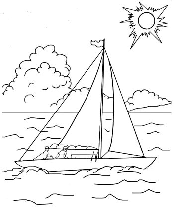Морской пейзаж раскраска
