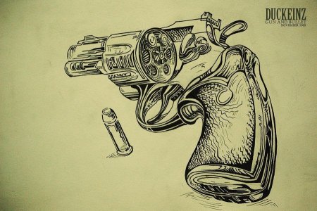 Тату Чикано пистолет эскизы