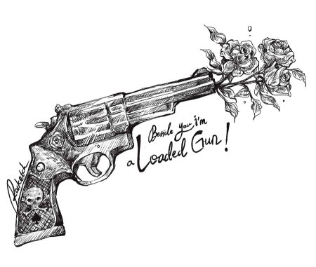 Тату пистолет эскиз