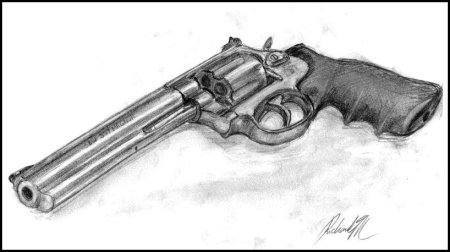 Зарисовка револьвера Магнум