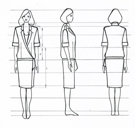 Фигура для технического рисунка одежды