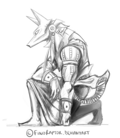 Анубис карандашом