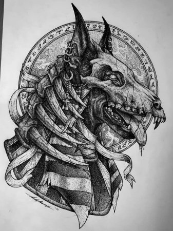 Анубис тату трайбл