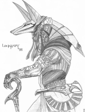 Скетч тату Анубис