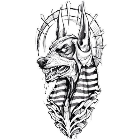 Египетский Бог смерти Анубис тату