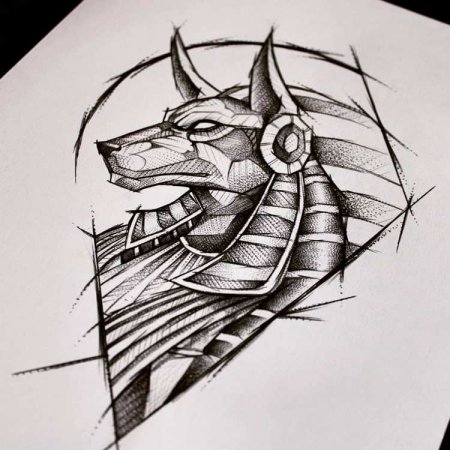 Тату древний Египет Анубис