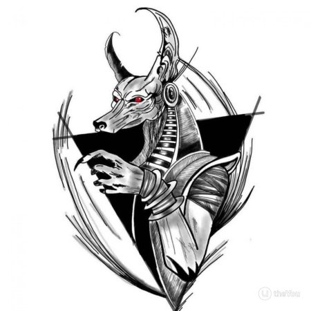 Анубис и Бастет рисунок