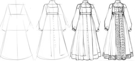 Эскиз народного праздничного костюма