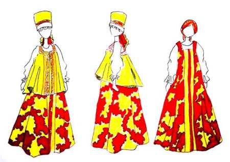 Эскиз русского народного костюма