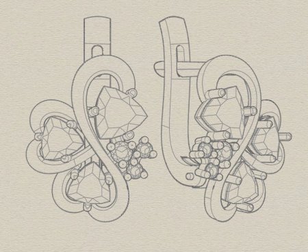 Эскизы ювелирных украшений серьги