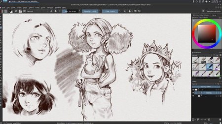 Кисть для скетча в Krita