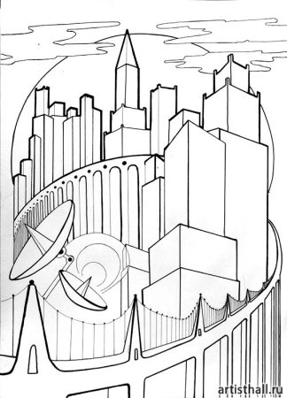 Эскиз современного города