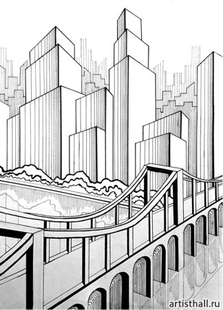 Эскиз современного города