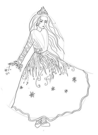 Раскраска сказочный герой Снежная Королева
