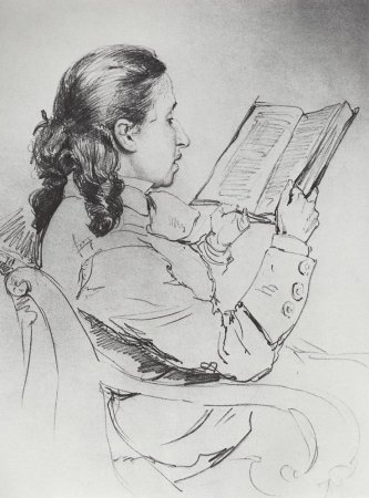 И.Е. Репин. Е.Г. Мамонтова за чтением. 1879 Год.