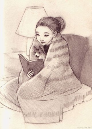 Наброски девушка и книга