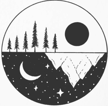 Рисунки в круге для скетчбука