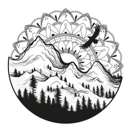 Тату природа в круге