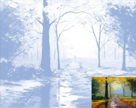 Холст на картоне с эскизом