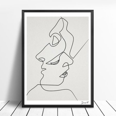 Силуэт лица одной линией