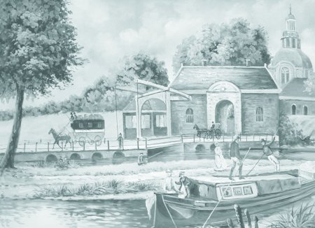 Холст на картоне с эскизом