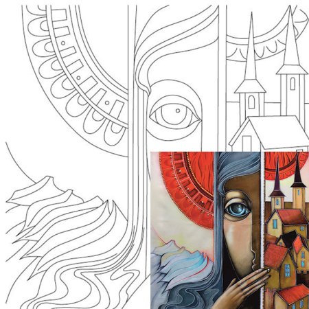 Холст на подрамнике с эскизом