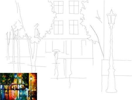 Картины контуром на холсте