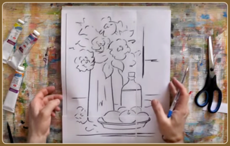 Перенести рисунок на холст