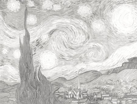 Ван Гог Звёздная ночь набросок