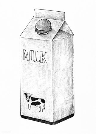 Нарисовать пакет молока