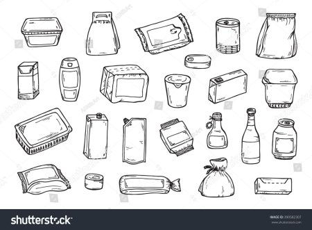 Упаковка продуктов в векторе