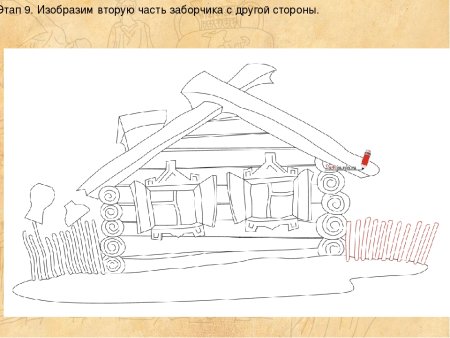 Русская изба раскраска для детей