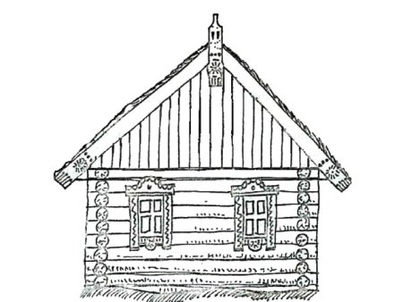Русская изба раскраска