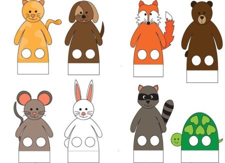 Герои сказки Теремок пальчиковый театр