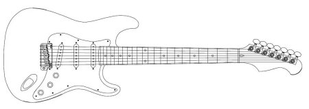 Чертёж гитары Fender Stratocaster