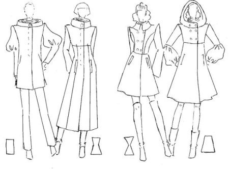 Эскиз модели верхней одежды