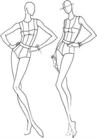 Эскизы моделей для рисования одежды