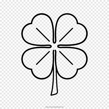 Четырехлистный Клевер вектор контур